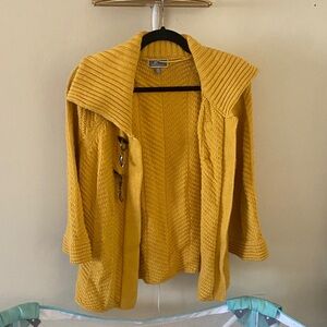 JM Collection Mustard Yellow Women's Cardigan